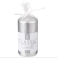 Свеча колонна Bartek, d5*h10см, Металлик серебрянный