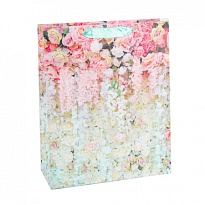 Пакет подарочный 26*32*9см Цветочная стена 