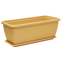 Ящик балконный Алиция 40*15,5 h18,5см 7л с поддоном пластик белая глина 