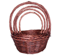Корзина плетеная (ива) d21*h10*hh26см круг коричневый