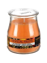 Свеча в стакане Lumar 100г аромат тропические фрукты 