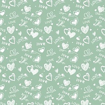 Пленка матовая 58см*10м 65мкр Магия любви пастельно-зеленый