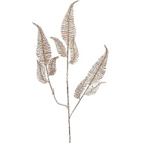 Ветка декоративная с глиттером h74см золотой