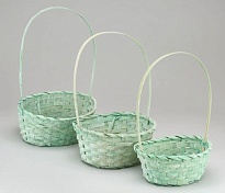 Корзина (бамбук) d22*18*h10*hh34см овал светло-зеленый