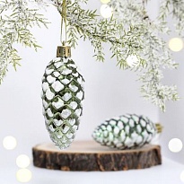 Елочные игрушки Шишки Таинственное очарования 9см 2шт изумруд