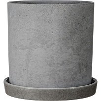 Горшок Цилиндр Грэй d15 h15см 1,8л с поддоном бетон серый