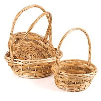 Корзина плетеная (ива) d31*h35*13см круг натуральный