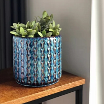 Кашпо Polnix Vintage d17 h17см керамика синий