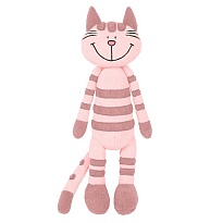 Мягкая игрушка Кот Полосатик h33см розовый