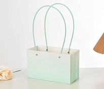 Пакет для цветов 10*13*22см Градиент мятный