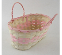 Корзина (бамбук) d25*18*h11*hh19см овал розовый