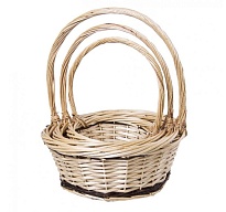 Корзина плетеная (ива) d30*h14*hh38cм круг натуральный