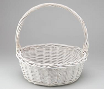 Корзина (ива) d41*h16*hh41см круг белый