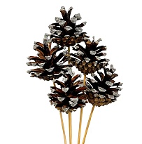 Вставка Шишка 5*40см, глиттер, серебряный