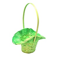 Корзина (бамбук) d21*13*h14*hh29см круг зеленый