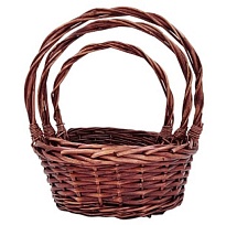 Корзина плетеная (ива) d20*16*h10,5*hh26см круг коричневый