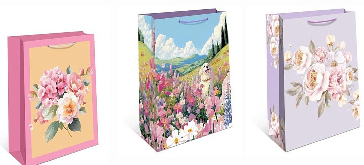 Пакет подарочный 18*23*10см Микс