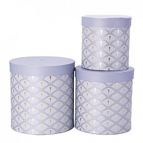 Коробка Тубус Павлиний хвост 15*15,5см серый