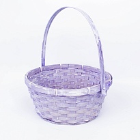 Корзина (бамбук) d26*h12*hh30см круг светло-фиолетовый
