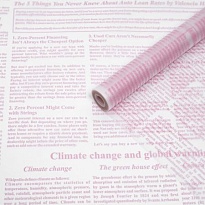 Пленка матовая 60см 200гр Газета деловая нежно-розовый