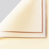 Пленка матовая 58*58см с золотой каймой, 20 листов, бежевый 