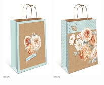 Пакет подарочный 26*32*12см Цветы крафт
