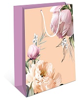 Пакет подарочный 26*32*12см цветы