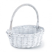 Корзина (ива) d35*h13*hh36cм круг белый