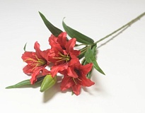 Лилия искусственная 4головы 1бутон h60см красный 