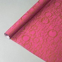 Бумага крафт белая 70см*10м Letters марсала/золотой