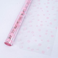 Пленка прозрачная 70см 200гр Маргаритки нежно-розовый