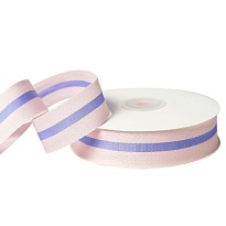 Лента хлопковая 25мм*25ярд Полоса св.розовый сиреневый