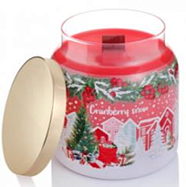 Свеча в стакане Bartek, 450г аромат Клюквенный снежок крышка