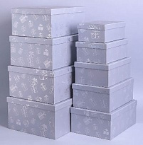 Коробка подарочная Подарок 33*25 h14,5см серый