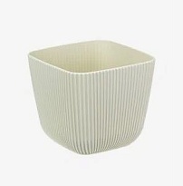 Кашпо Пиканто 15*15 h13см 1,8л с поддоном пластик белый