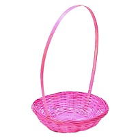 Корзина (бамбук) d19*h5*hh31см круг розовый
