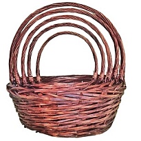 Корзина (ива) d26*h10*hh30см круг коричневый