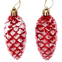 Елочные игрушки Шишки Таинственное очарования 9см 2шт красный