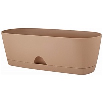 Ящик балконный Amsterdam 40*17 h13.3см 5.33л с поддоном пластик молочный шоколад