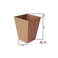 Коробка под цветы Трапеция 27*40,6*52,5см с крышкой крафт