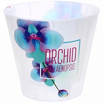 Горшок London Орхидея Deco d16 h15см 1,6л с вкладкой пластик голубая орхидея