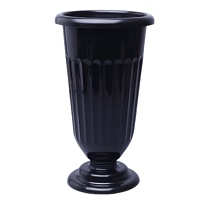 Ваза d18*h34см малая рифленая черный