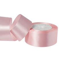 Лента атласная 38мм*25ярд бежево-розовый