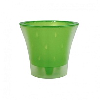 Горшок Ванда d15 h13см 1,2л с вкладкой пластик зеленый/прозрачный