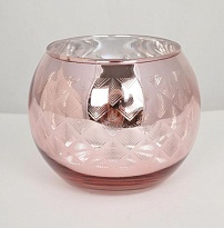 Подсвечник из стекла d10*h8,5см светло-розовый