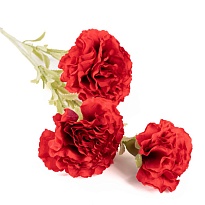 Гвоздика ветка искуственная 3 головы h75см красный