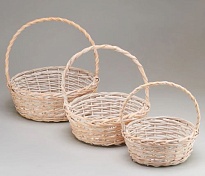 Корзина (ива) d30*h11,5*hh31см круг выбеленный