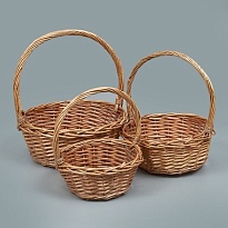 Корзина (ива) d29*h12*hh29см круг медовый