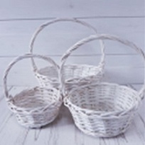 Корзина (ива) d29*h12*hh30см круг белый