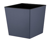 Кашпо London Cube 25*25 h23,8см 11,6л с вкладкой пластик вулканический серый